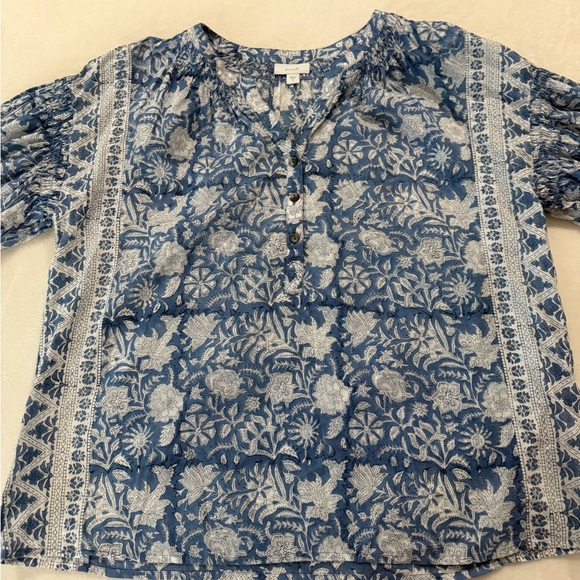 J Jill Top Large Paisley Floral Fairy Artsy Abstract Art to Wear Size Medium E42 - Picture 1 of 6